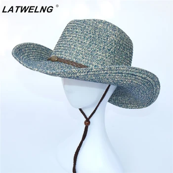 

Man Summer Sun Hat Cow Logo Male Beach Hats Cowboy Cap Vacation Crochet Caps Wholesale
