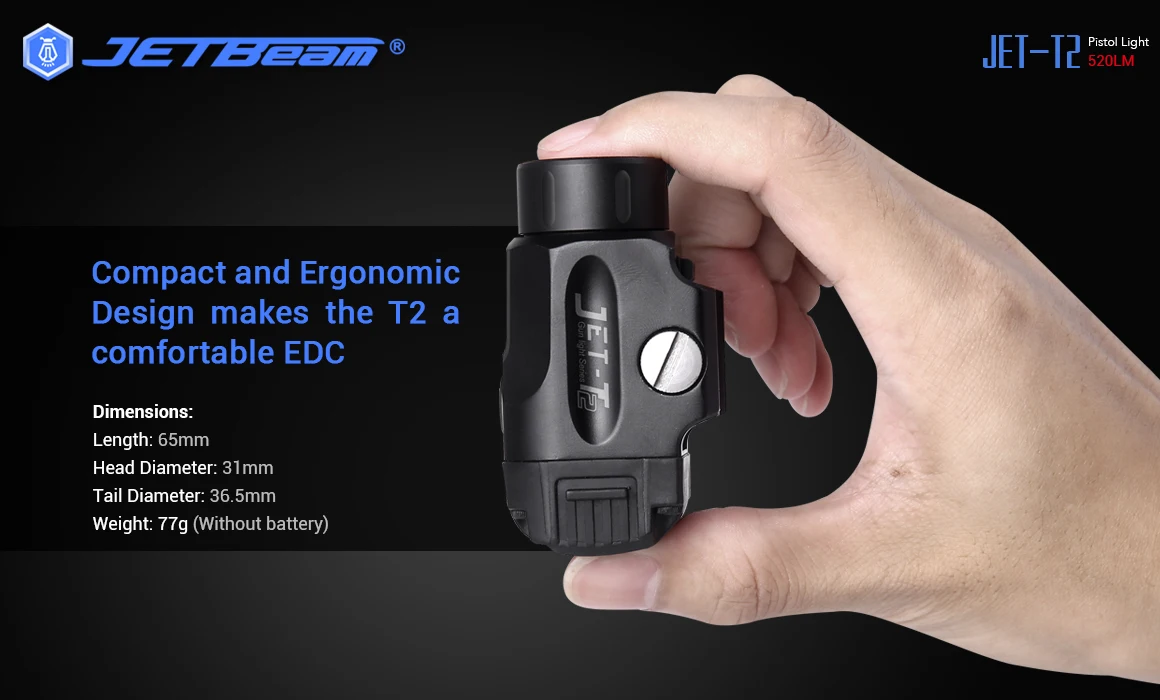 Bateria para Várias Lanterna com 16340 Jetbeam Original Lanterna Carga Usb Cree Xp-l 520 lm Mini Pistolas t2 Led 3 com 16340 bateria para várias pistolas