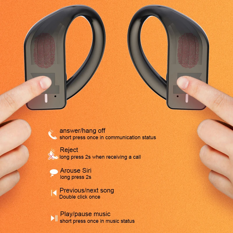 Silica gel TWS Bluetooth Earphone 5.0 9D Stereo Wireless Headphones Touch Control IPX7 Waterproof Wireless Earphones (3)