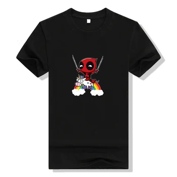 

anime Deadpool T Shirt Cosplay women printed cotton T-shirt Short Sleeve Summer Casual Tee Tops men T-shirts