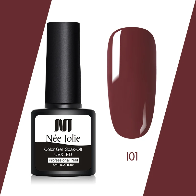 NEE JOLIE1 Bottle 8ml Caramel Series Gel Polish 11 Coffee Colors Soak Off UV Gel Varnish One-shot Color Nail Art Gel