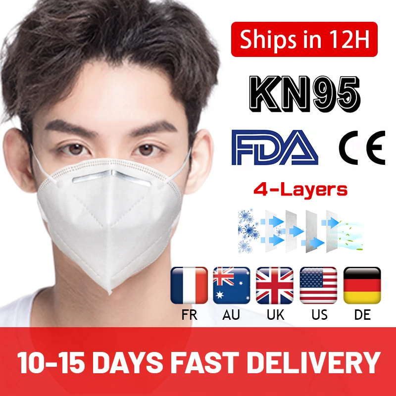 

Masks Disposable KN95 Mask FFP2 Protective Mask Safety Masks 99% Filtration for Dust Particulate Pollution N95 Protection
