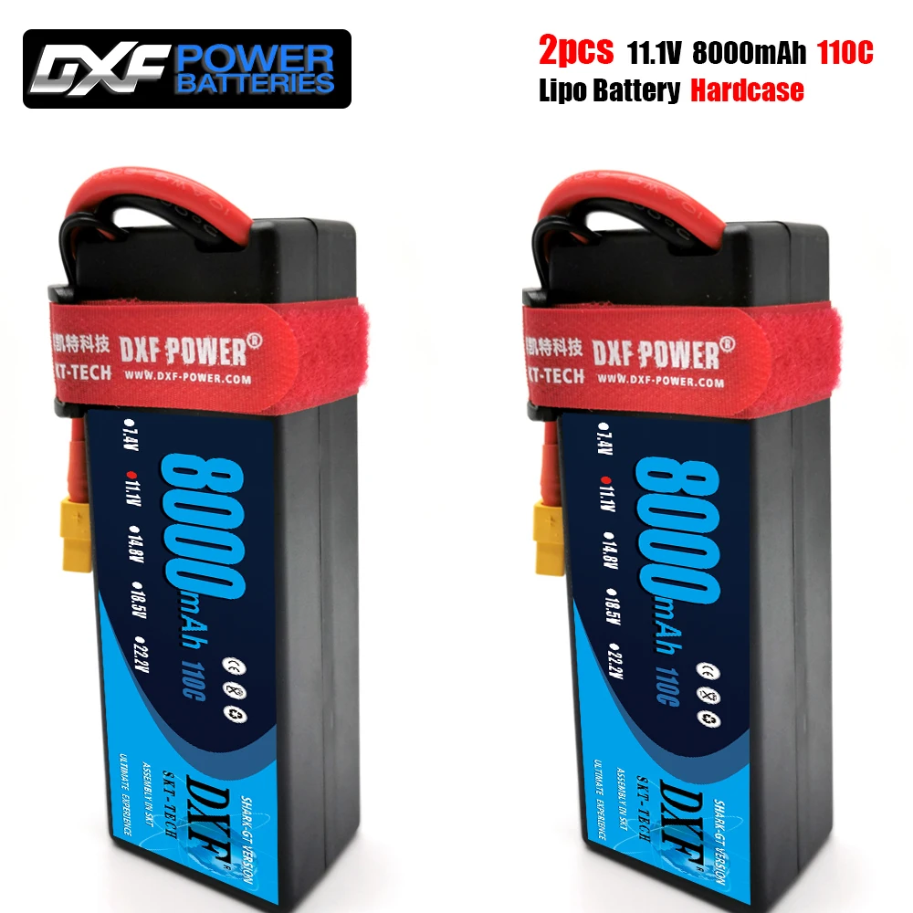 DXF 3S 11 1 V 8000mah 110C MAX 220C Lipo аккумулятор жесткий чехол 1/10 1/8 весы для TRXXX Slash 4x4 RC