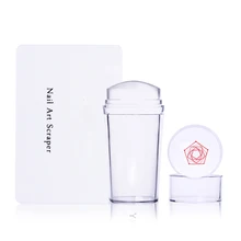 Nicole Nhật Ký Móng Tay Nghệ Thuật Tiêu Bản Nguyên Chất Clear Jelly Dẻo Silicone Móng Dập Tấm Nạo Có Nắp Trong Suốt Móng Stamper Móng Nghệ Thuật(China)