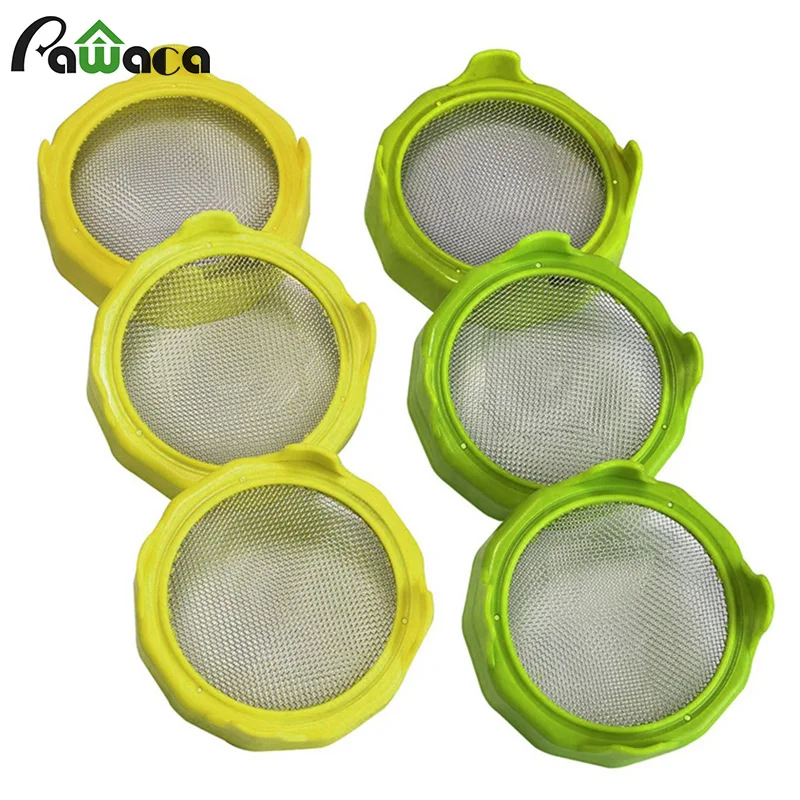 

6pcs 4pcs Vegetable Growing Germination Sprouting Lids Mesh Sprout Cover Kit Sealing Ring Lid for Regular Wide Mouth Mason Jars