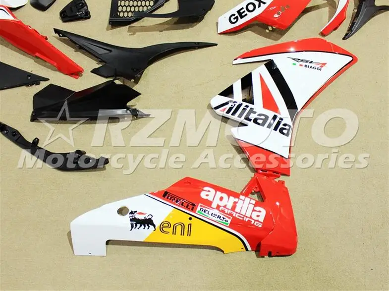 Полный мотоцикл полный комплект обтекателя для Aprilia RSV4 1000 2010 2011 2012 2013 АБС-пластик белого и красного цветов