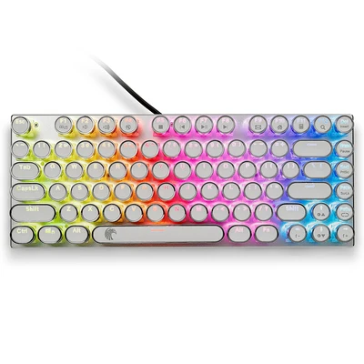 Gold Plated white Механическая клавиатура плавная линия красный переключатель 81 клавиша RGB подсветка белая игровая клавиатура компактный дизайн американский макет Орел - Цвет: Gold Plated white