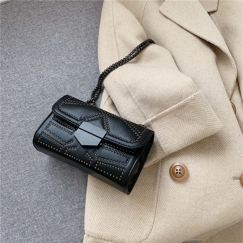 Litthing роскошные кожаные дизайнерские сумки для женщин с заклепками Sac основная Женская сумка Женская дорожная сумка на цепочке