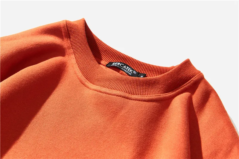 Сплошной цвет нагрудный карман Мужской флисовый свитшот-худи оранжевый черный хип хоп Уличная