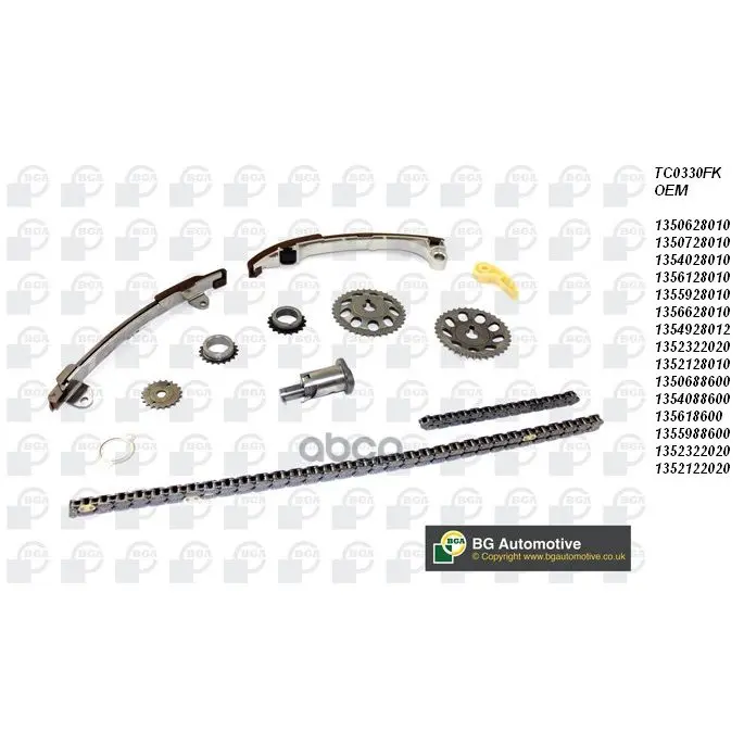 Комплект Цепи Грм Toyota Avensis 2.0i/2.4i 16v 1az-Fe/2az-Fse 01 Bga арт. TC0330FK