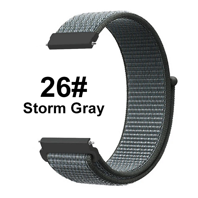 Storm Gray UEBN 20 мм 22 мм нейлоновый спортивный ремешок для Garmin Vivoactive 3 4 Venu/GarminMove/Forerunner 245 645 ремешок для наручных часов - Цвет ремешка: Storm Gray