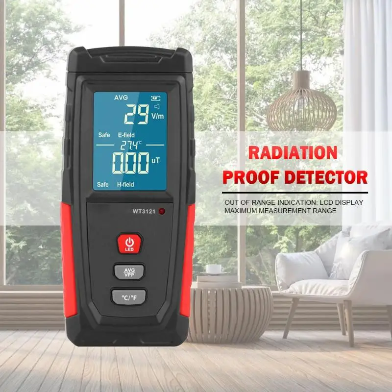 Ручной цифровой ЖК-дисплей EMF метр электромагнитного излучения тестер электрического поля дозиметр магнитного поля детектор WT3121