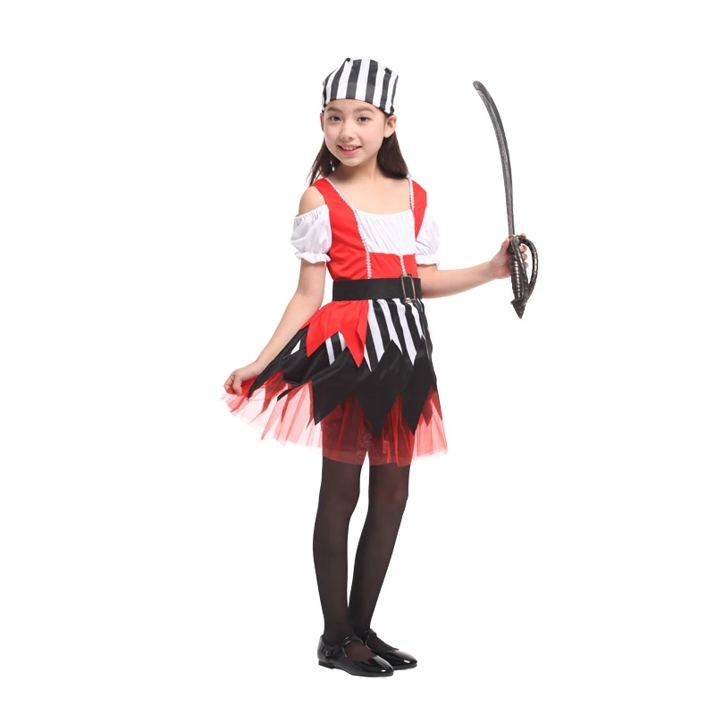 Прелестный Детский костюм пирата для девочек детей на Хеллоуин Костюмы красивый