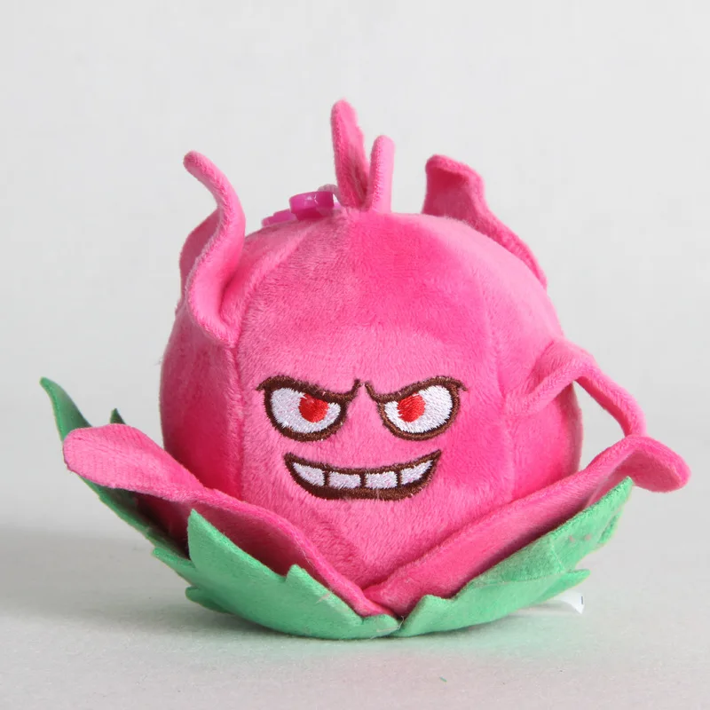 PVZ Растения против Зомби Плюшевые игрушки для брелка Plantas против Зомби подвеска Плюшевая Кукла гриб чучела ребенок подарок Аниме Кукла 10-18 см - Цвет: Dragonfruit