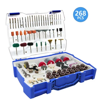 268PC Abrasive Rotary Tool Accessories Set Electric Mini Drill Bit Kit Sanding Polishing Cutting Engraving Heads for Dremel 2