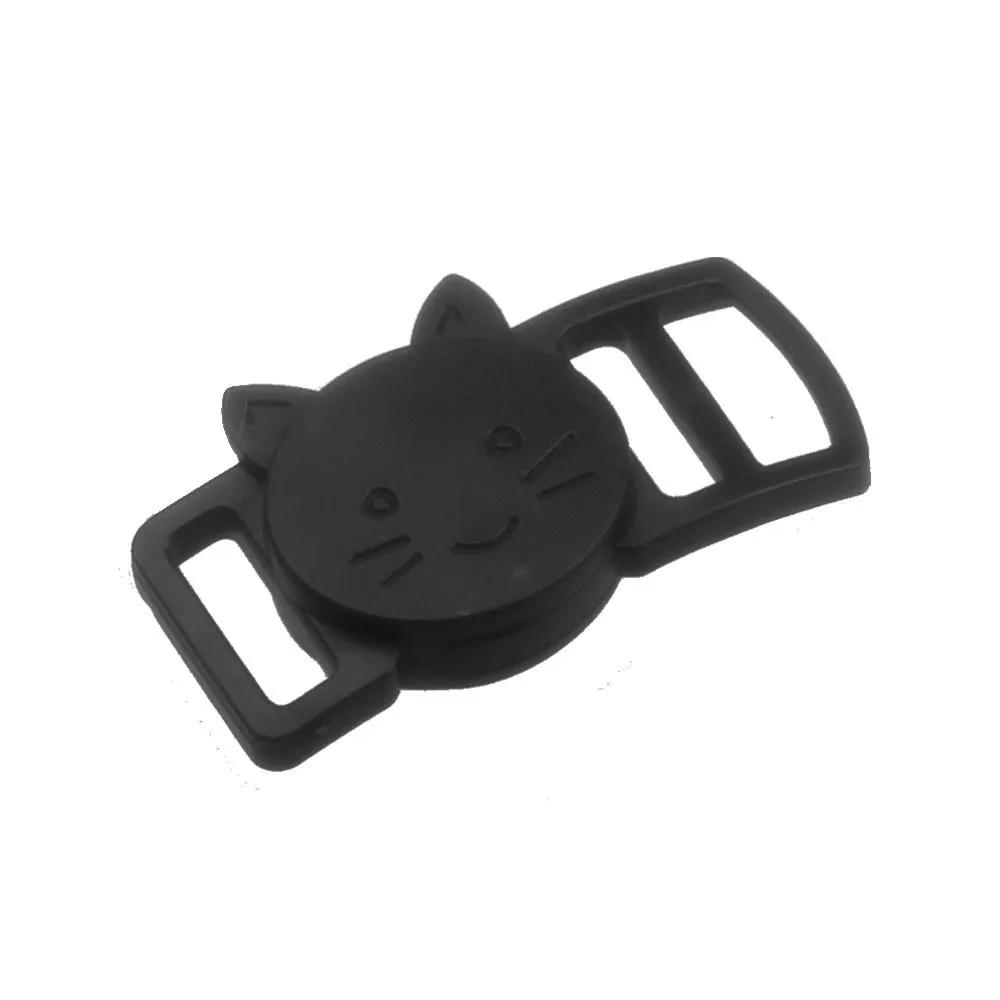 black 25 шт Смешанные Цветные пряжки с кошачьей головкой пластиковые безопасные отколы для кошачьего воротника Паракорд тесьма одежда аксессуары F5-4 - Цвет: black