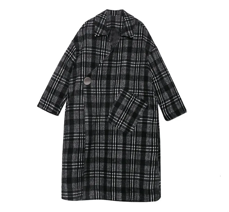Max LuLu модные корейские женские панковские пальто женские винтажные длинные шерстяные пальто Теплая стеганая зимняя клетчатая одежда плюс размер