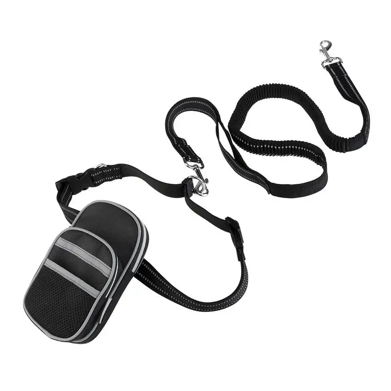 FOXNOVO Hands Free светоотражающий поясной поводок для домашних животных Регулируемый эластичный поводок для собак с мешком-дозатором для домашних животных Тяговый канат для бега