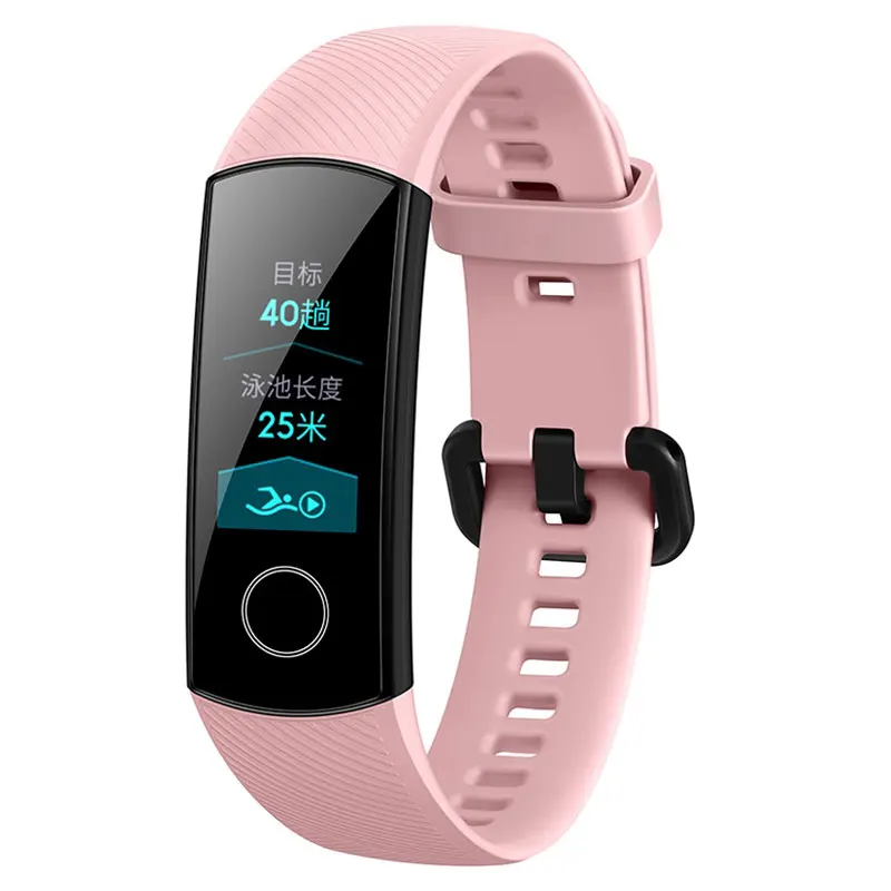 Pink Standard 4-1. HONOR Band 4, умный браслет, фитнес-браслет, 0,95 дюймов, цветной AMOLED сенсорный экран, 5 АТМ, для плавания, с осанкой, для сердечного ритма, сна - Цвет: Pink Standard 4-1.