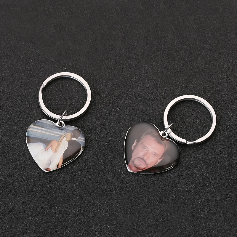 Персонализированные фото брелок Выгравированные буквы брелок на заказ семья женщины мужчины тег фото имя брелок Пара Мода ювелирные изделия подарок