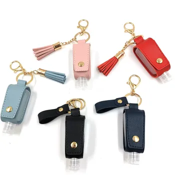 

30ml Hand Sanitizer Set Flip Cover Portable Bottle With Keychain Carrier Sanitizer Key Chain Car Bag Accessory Keyring
