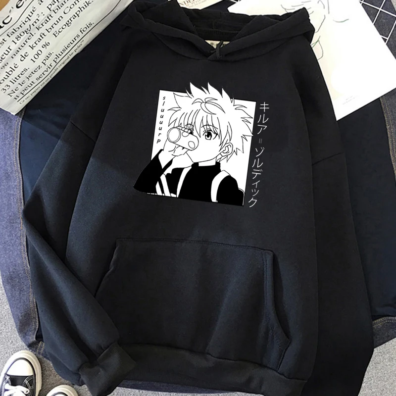 Hot Japanese Anime Hunter X Hoodies Men Kawaii Cartoon Harajuku Killua Graphic Streetwear Unisex Tops Sweatshirts Male | Мужская одежда