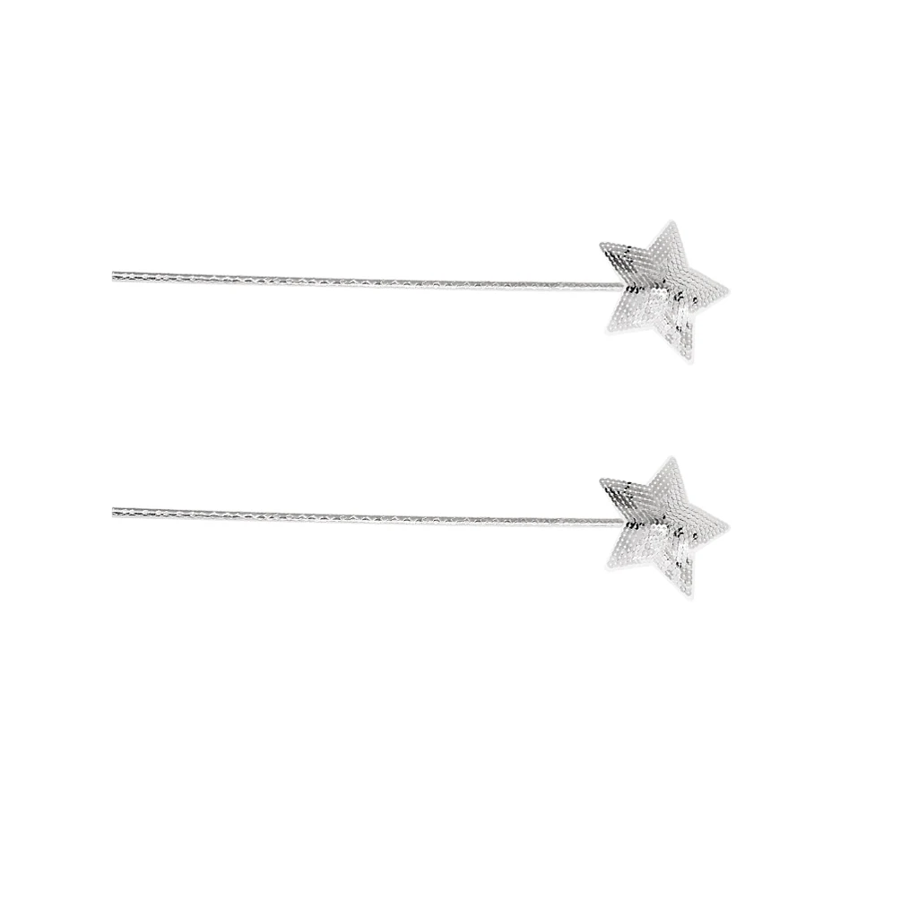 2x Sequined Star Shape Fairy Wand Angle Costume Wand Party Hand Props Cosplay Game Photo Props
