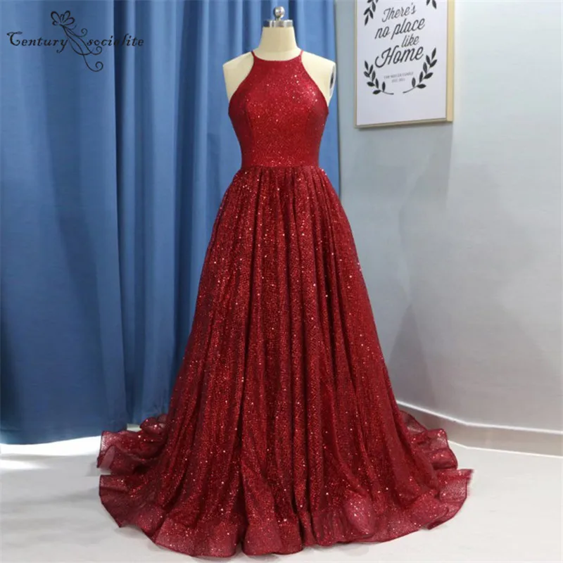 Блестящие платья для выпускного вечера, длинное ТРАПЕЦИЕВИДНОЕ простое вечернее платье на молнии сзади, вечерние платья для женщин - Цвет: Красный