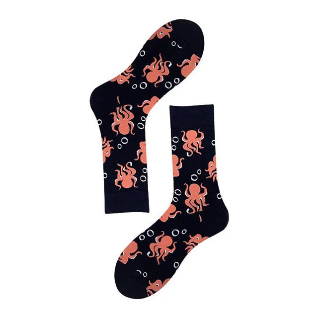 Unisex Fashion Art Men Sock 3D Print Fruit Happy Socks Avocado Apple Cherry Crew Men Funny Meias Cotton Harajuku Soft Socks 38