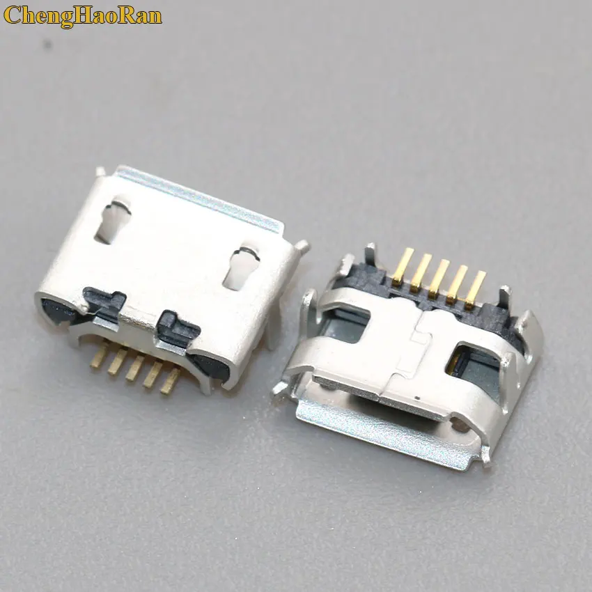 ChengHaoRan 1000 шт. маленький бык рога 5Pin Micro USB Разъем Разъемы разъем Micro USB шнур зарядный порт длинный контакт