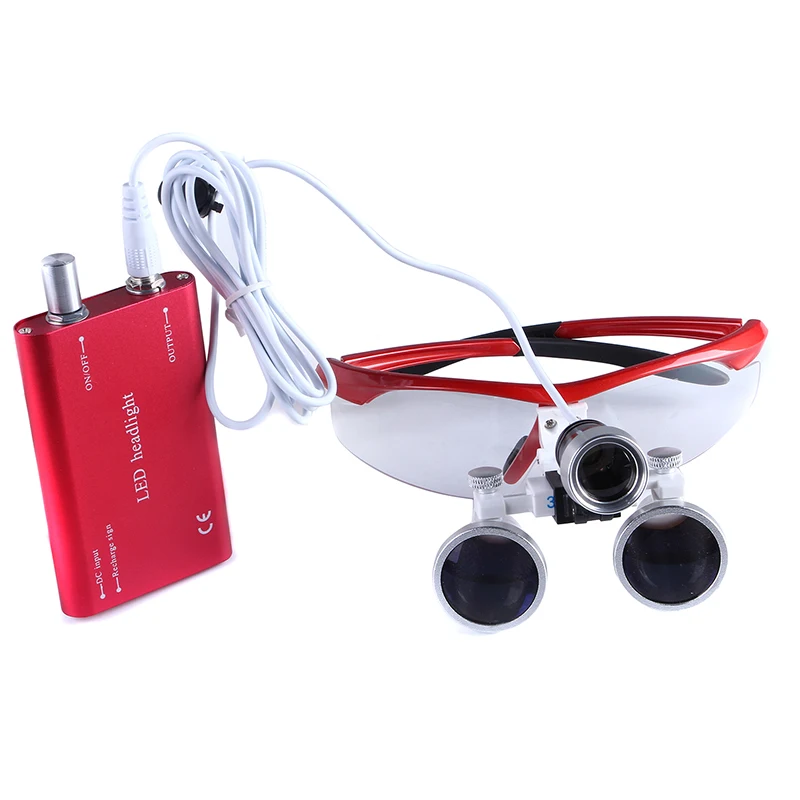  3.5X Magnification Binocular Dental Loupe Surgery Surgical Magnifier with Headlight LED Light Medic - 4000602158684