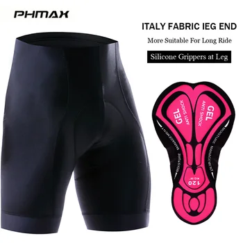 

PHMAX Pro Women Cycling Shorts 5cm Italy Grippers at Leg Cycling Shorts Shockproof MTB Bicycle Shorts Mountain Bike Tights