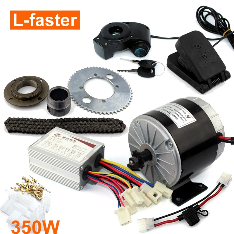 Комплект электродвигателя 24V36V 350W электрическая система двигателя Gokart с педалью