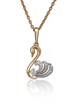

Yuz platinum pendant with cubic zirconia in red gold