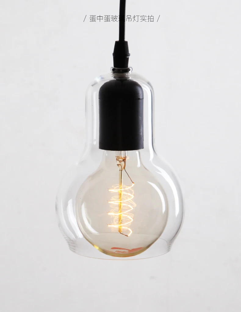Postmodern Simple Glass Bulb Chandelier, Bar and Restaurant Corridor, Nordic Creative Grey LED Single Head Chandelier