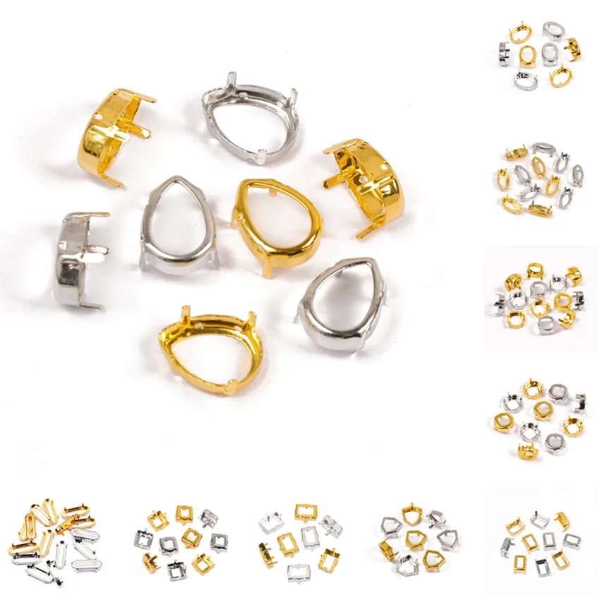 4320 Drop Copper K9 Empty Claw Settings for Fancy Stones Silver Gold Firmly Set Pedestal Base Frames Rhinestone Claw