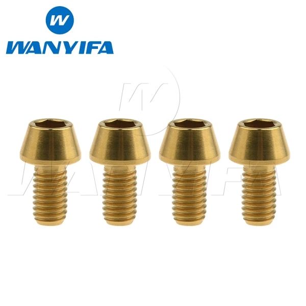 M6X10 gold Велосипедные болты waniifa из титана/Ti M6X10 15 16 18 20 мм коническая головка шестигранные винты части цикла - Цвет: M6X10 gold
