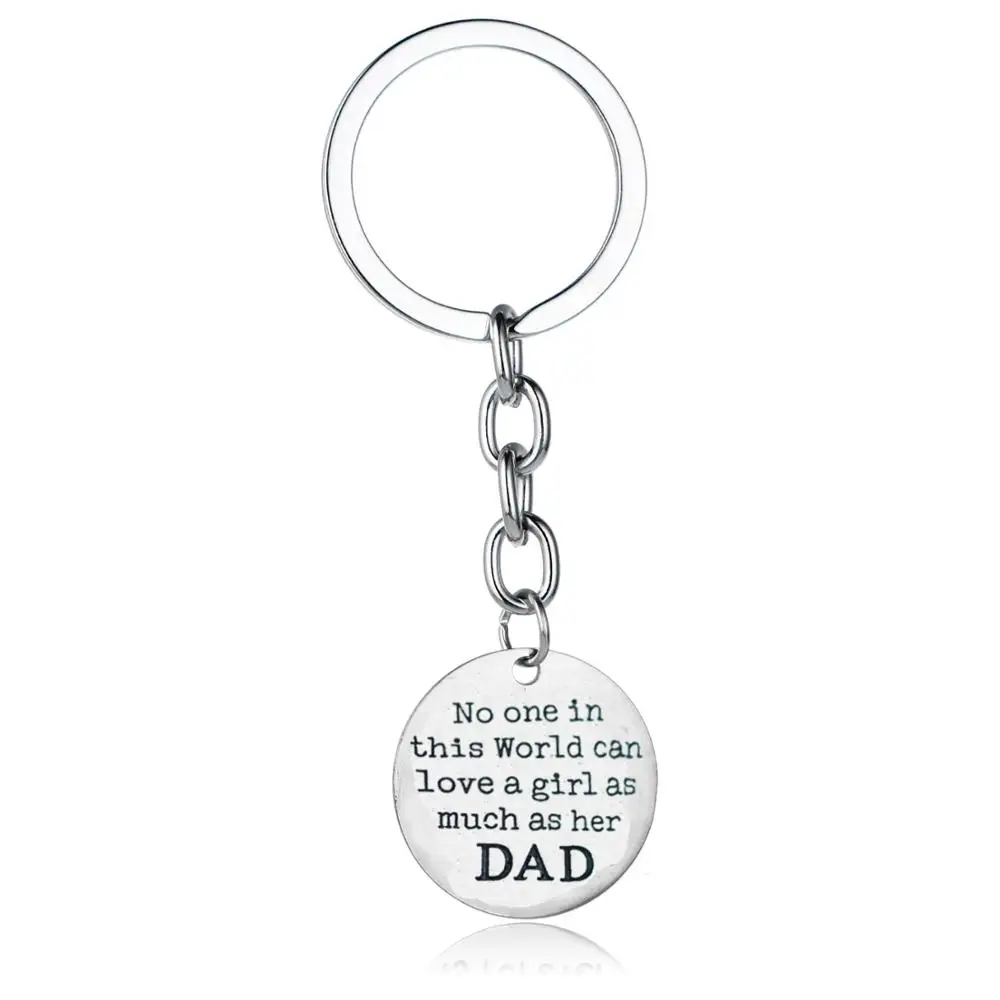 

12PC Daddy Keychain No One In This World Can Love A Girl As Much As Her Dad Charm Pendant Keyring Father's Day Birthday Gift Hot