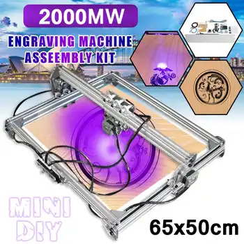

65*50cm Mini 2000MW Blue CNC Laser Engraving Machine 2Axis DC 12V DIY Engraver Desktop Wood Router/Cutter/Printer+ Laser