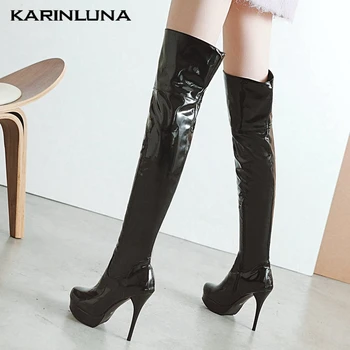 

Brand New Large Sizes 48 Platform Thin High Heels Sexy Winter Woman Shoes Party Over The Knee Boots