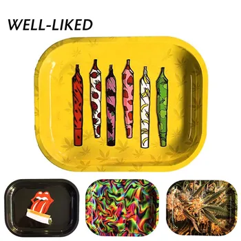 

Rolling Tray 180 *140 mm Handroller Leaves Pattern Yellow Smoking Accessories Rolling Machine Grinder Storage Tray Dropship