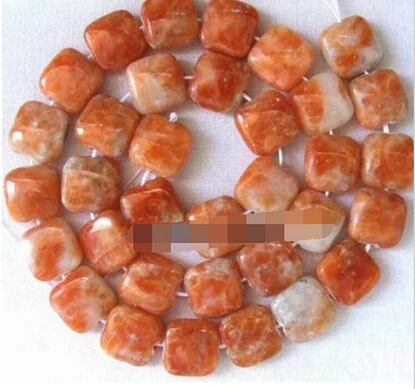 +++819 12mm Natural orange Quartz flat square loose Beads 15.5&quot | Украшения и аксессуары