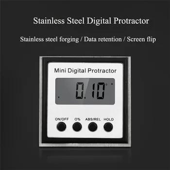 

Stainless Steel Mini Digital Protractor 360 Degree Flip Measuring Digital Inclinometer With Magnetic Level Measuring Ruler Tools