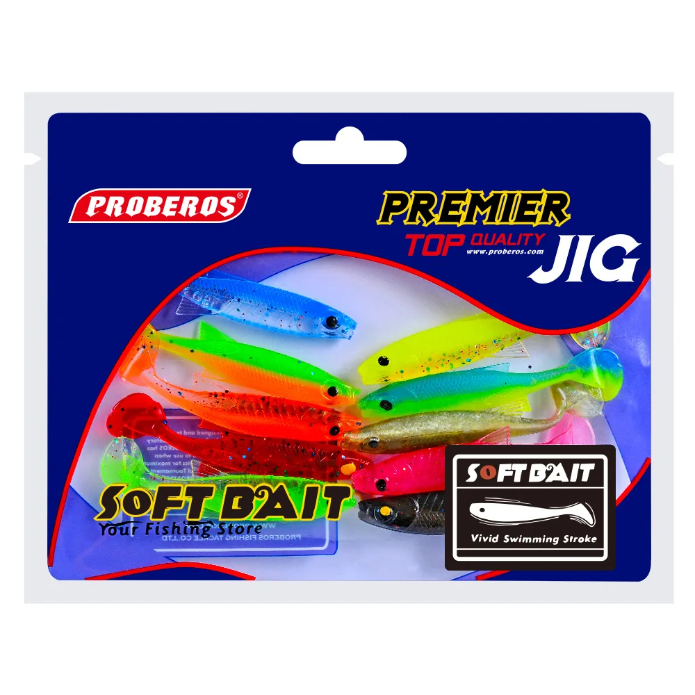 New Soft Plastic Lure Set 7cm Noeby Lure 2.5g Fishing Bait 2019 Isca Artificial Fish Food 10 Items A Pack Colorful Vobler