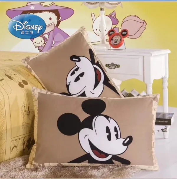 Disney хлопковые наволочки 2 шт. мультфильм Винни Русалка стежка принцесса пара наволочки декоративные наволочки 48x74 см - Цвет: Mickey 1