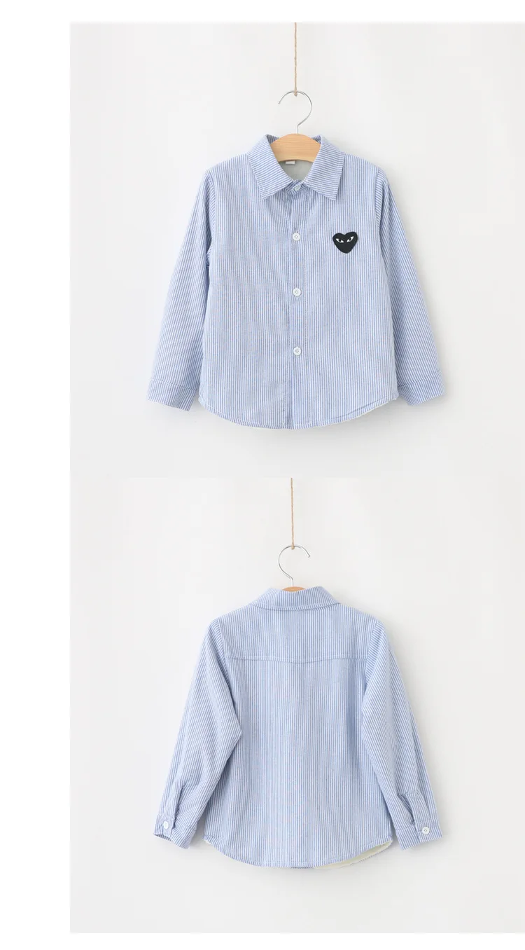 Детская одежда от производителя, Детская рубашка, Детская рубашка в полоску, для мужчин и женщин, для детей, плюс бархат, сердце, Лон