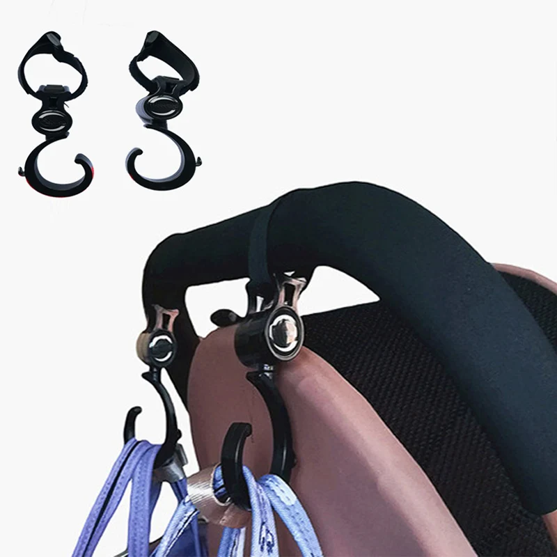 

2pcs/ Baby Hanger Baby Bag Stroller Hooks Pram Rotate 360 Degree Cart Hook Accessories