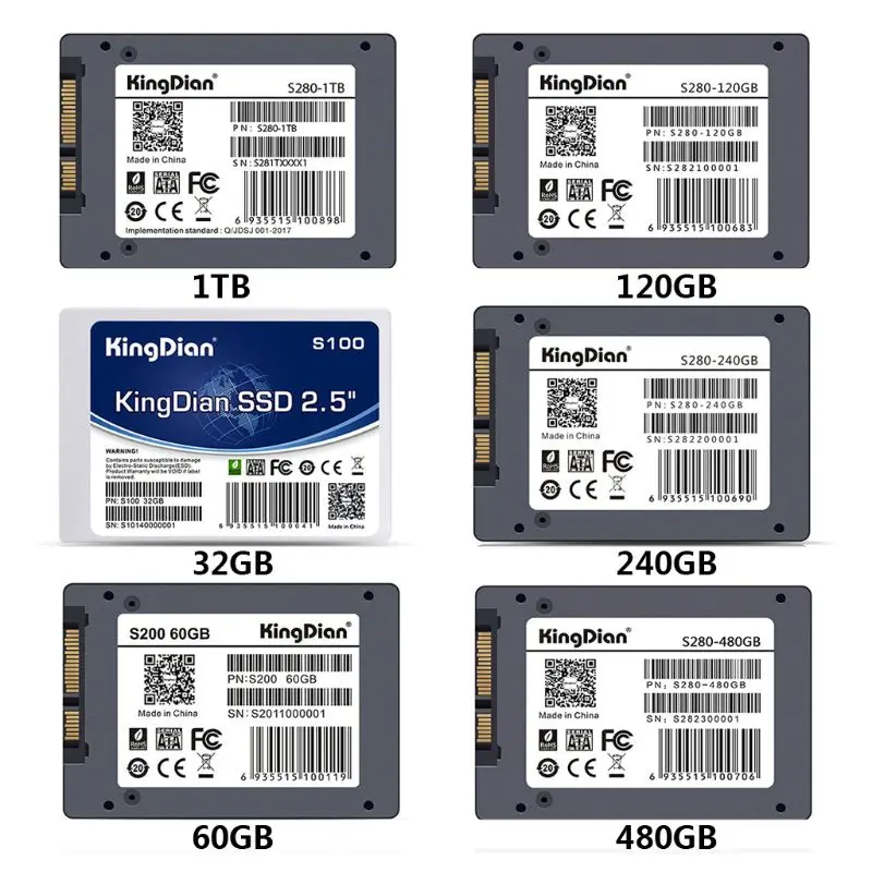 

KingDian 2.5" Internal Desktop Hard Disc High Speed Solid State Drive SATA3