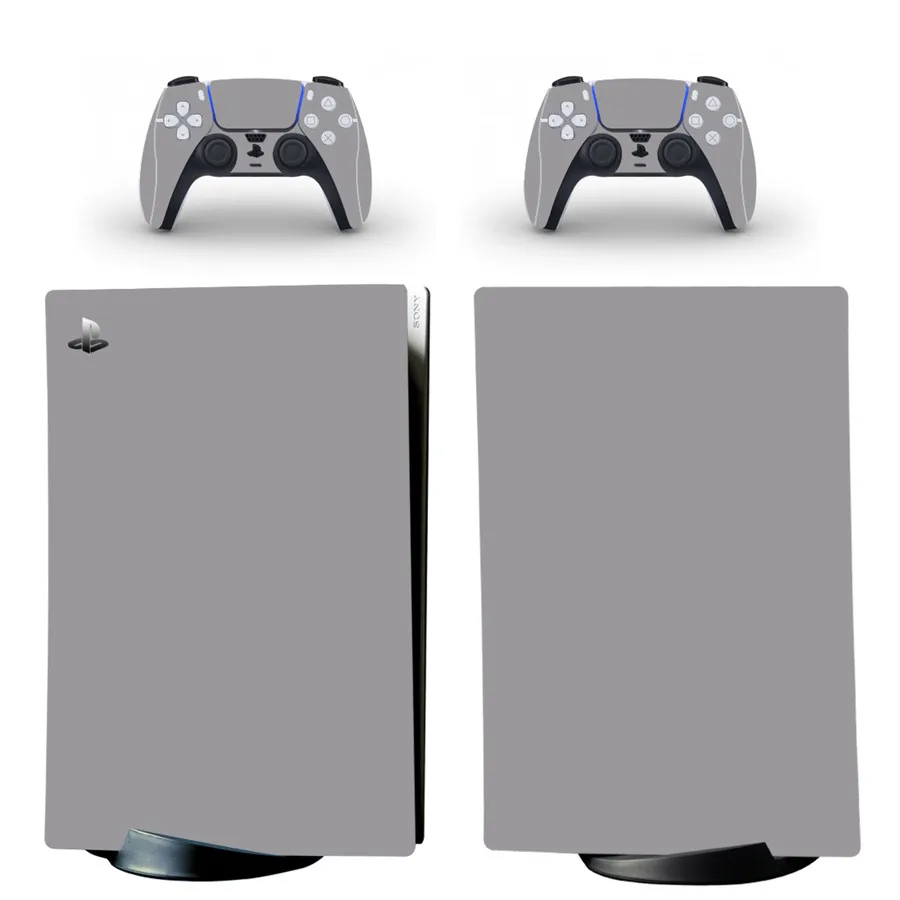Black White Gray Style Skin Sticker for Playstation 5 PS5 Digital Edition Console & 2 Controllers Vinyl Protective Decal Skins 