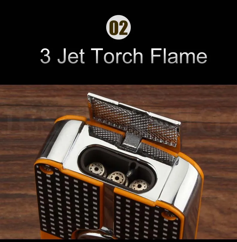 COHIBA Карманная Зажигалка Ветрозащитная металлическая 3 струйный фонарь для сигар газовая зажигалка Встроенная сигарная зажигалка аксессуары для сигар